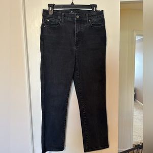 7 for All Mankind High Rise Cropped Straight Jean Size 30
